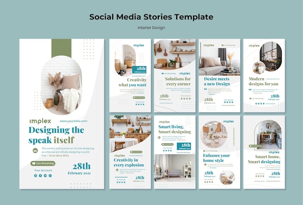 Interior design social media stories