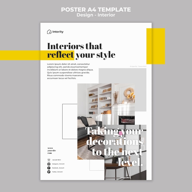 interior design style poster template