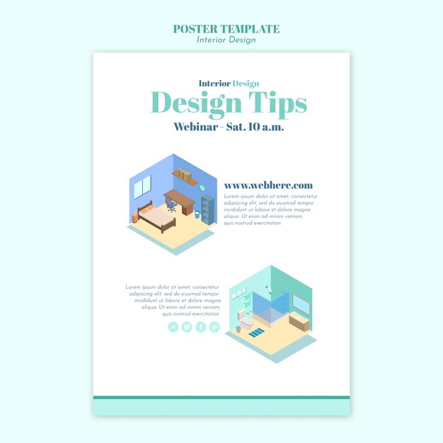 Interior design template poster