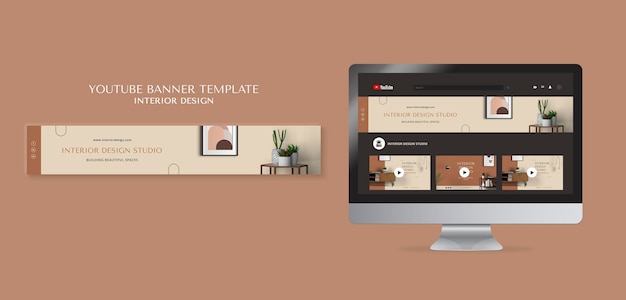 インテリアデザインのYouTubeバナーテンプレート