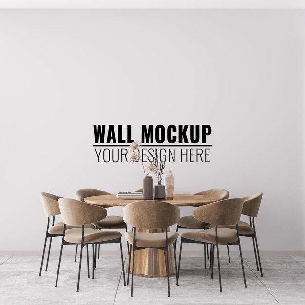 Interior Dining Room Wall Mockup