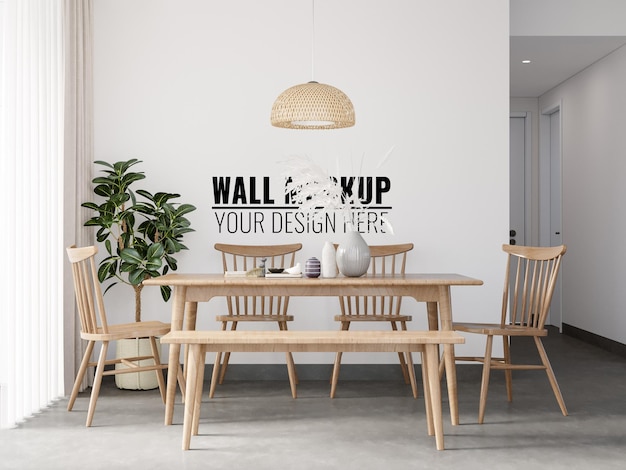 Interior Dining Room Wall Mockup