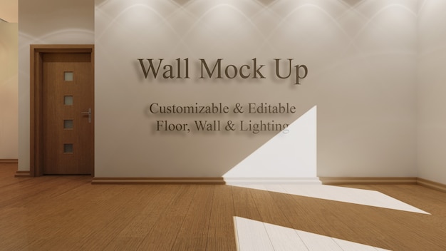 Interior mock up with editable sunlight, floor and walls