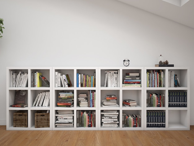 Interior room with shelves and decoration