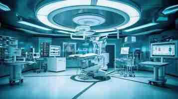 Free PSD interior view of operating room generative ai