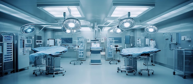 Interior view of operating room generative ai