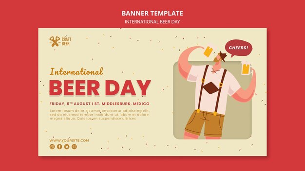 International beer day banner template