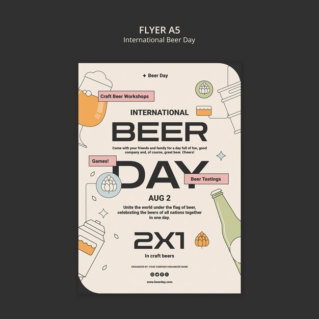 国際ビールデー祝賀ポスターテンプレート