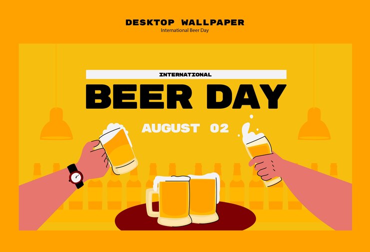 Free PSD international beer day celebration template