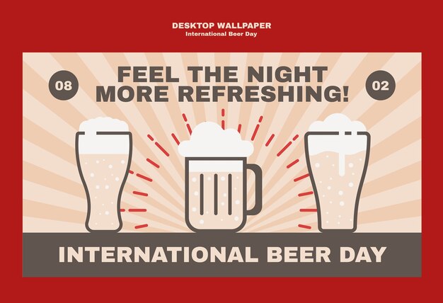 Free PSD international beer day celebration template