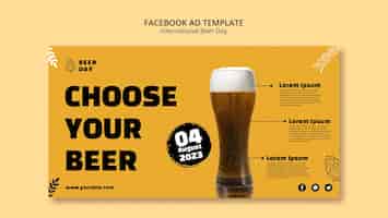 Free PSD international beer day facebook template