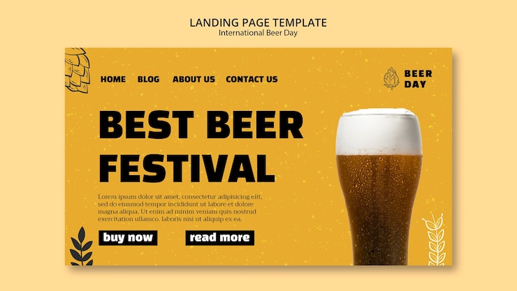 Free PSD international beer day landing page