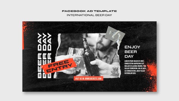 Free PSD international beer day template design