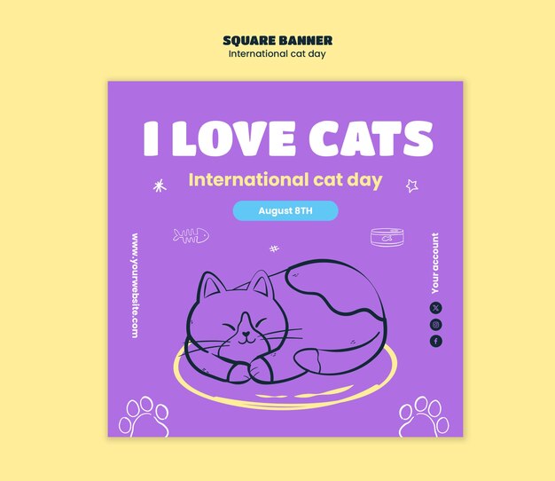 国際猫の日祝賀のテンプレート