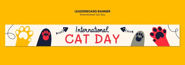 international cat day template design