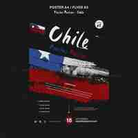 無料PSD 国際チリの日ポスターのテーマ