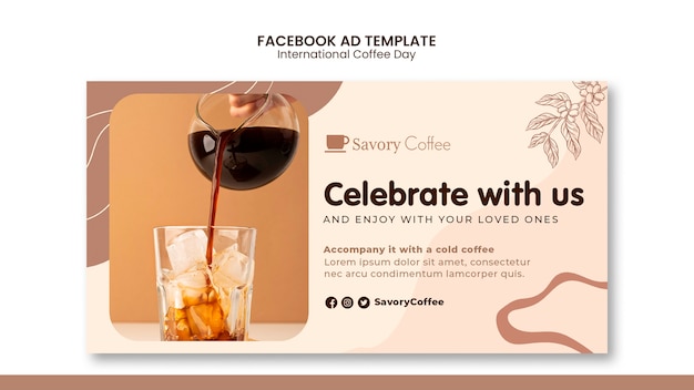 Free PSD international coffee day facebook template