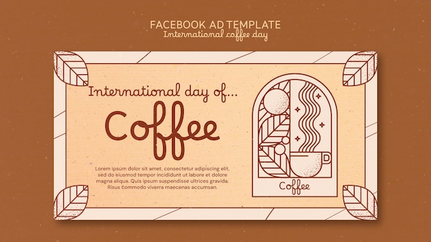 Free PSD international coffee day facebook template