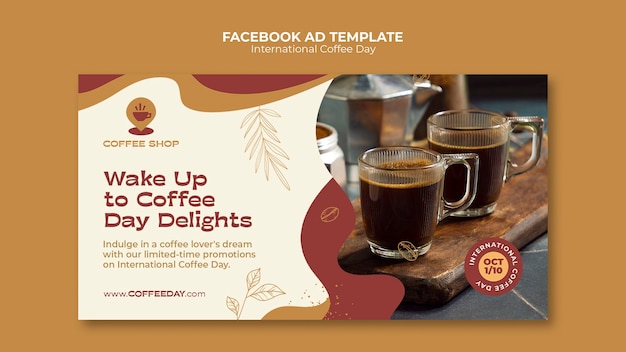 Free PSD international coffee day facebook template