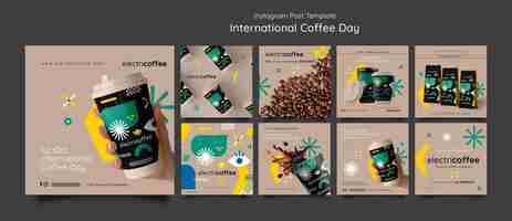 Free PSD international coffee day instagram posts collection