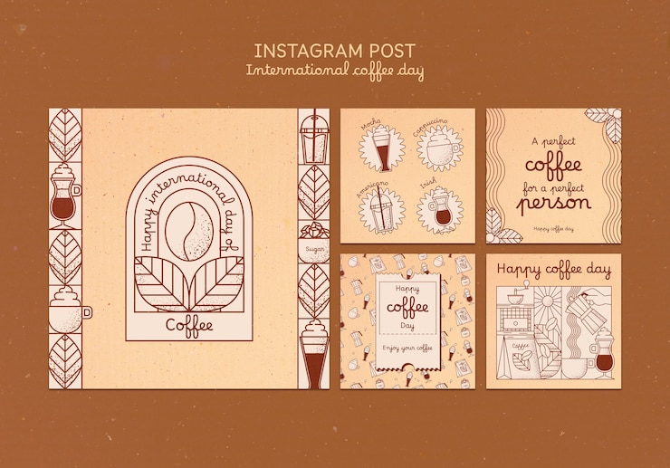 Free PSD international coffee day instagram posts