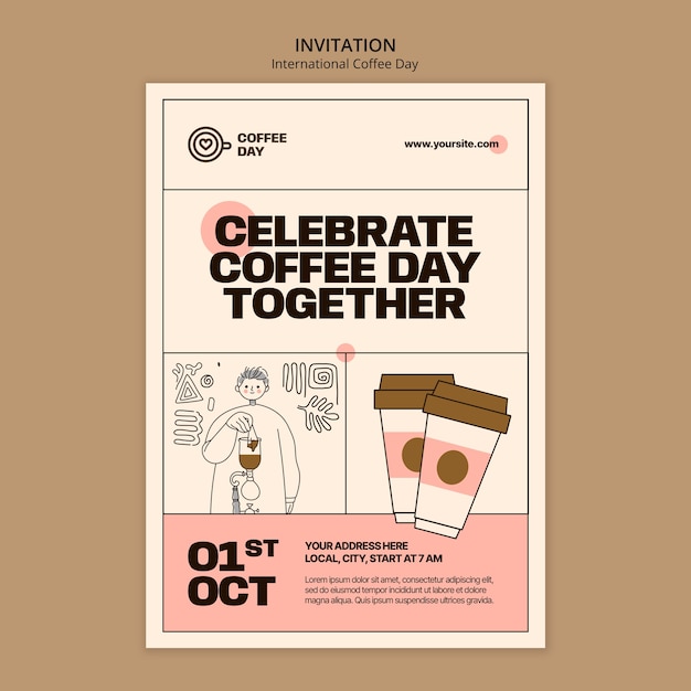 International coffee day invitation template