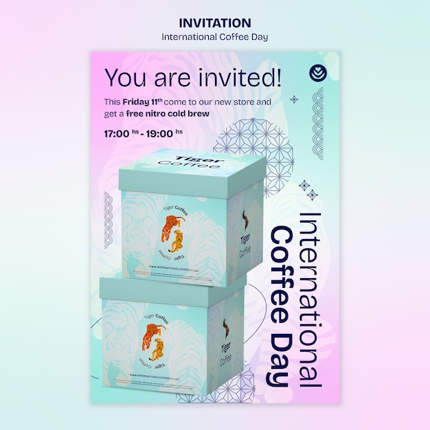 Get your Free International Coffee Day Invitation Template