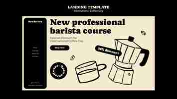 Free PSD international coffee day landing page