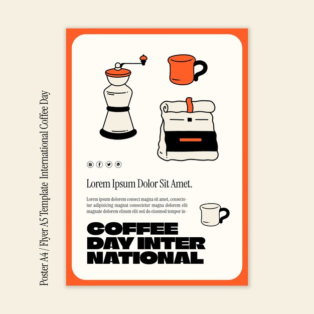 international coffee day poster template