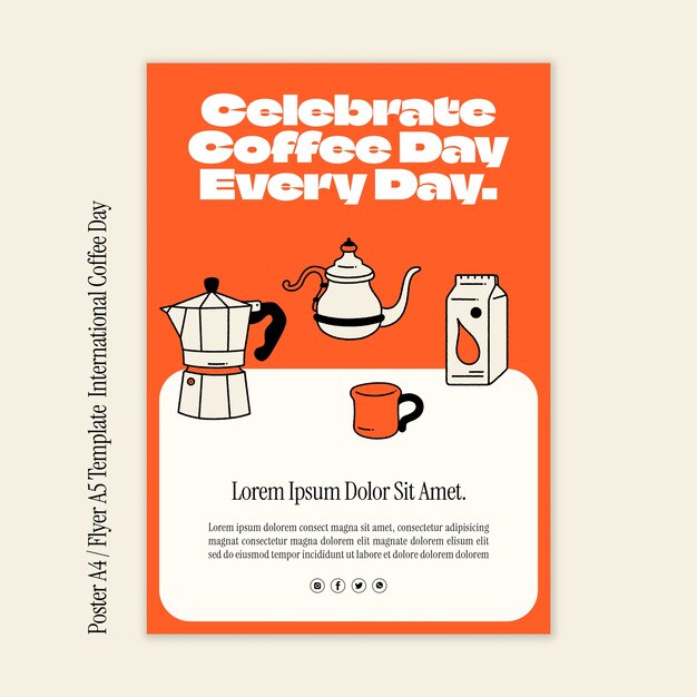 international coffee day poster template