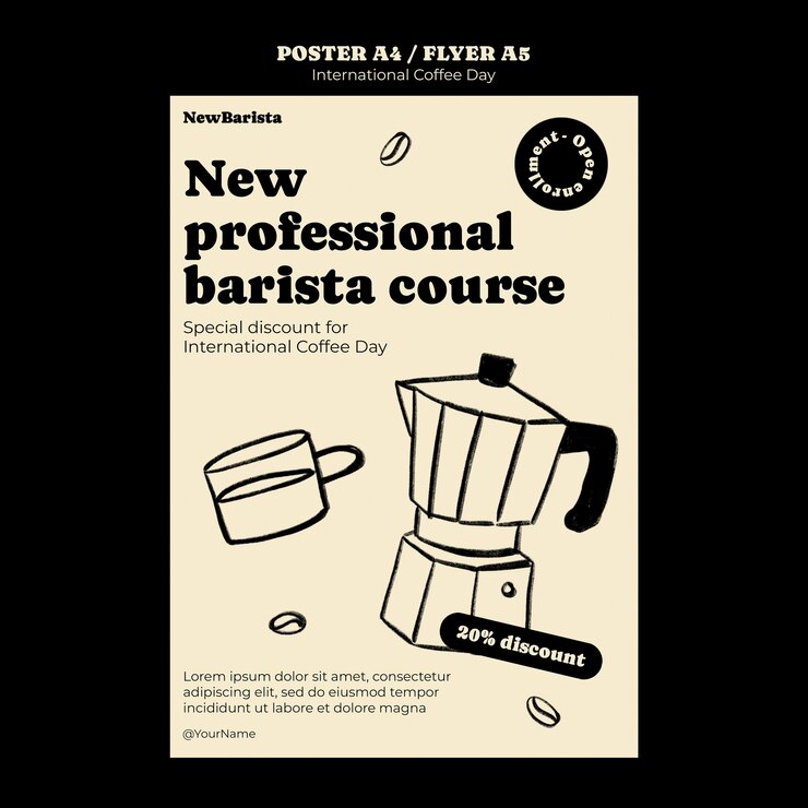 Free PSD international coffee day poster template