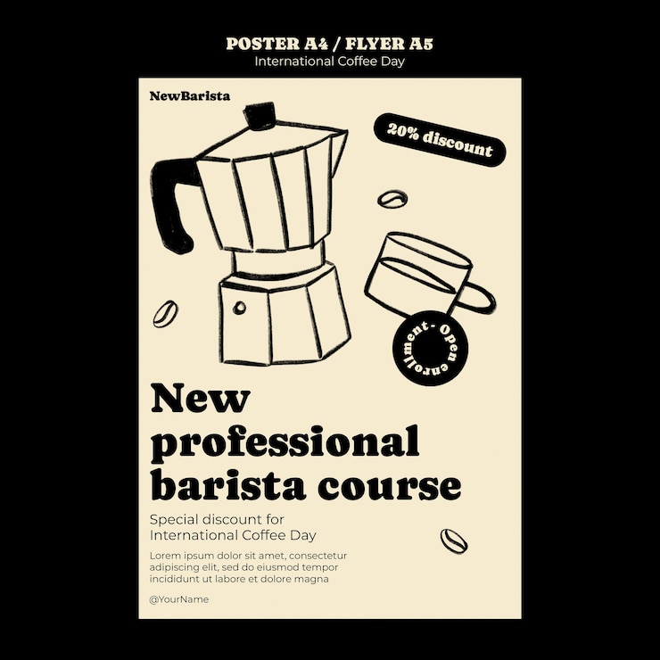 Free PSD international coffee day poster template