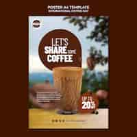 Free PSD international coffee day poster template