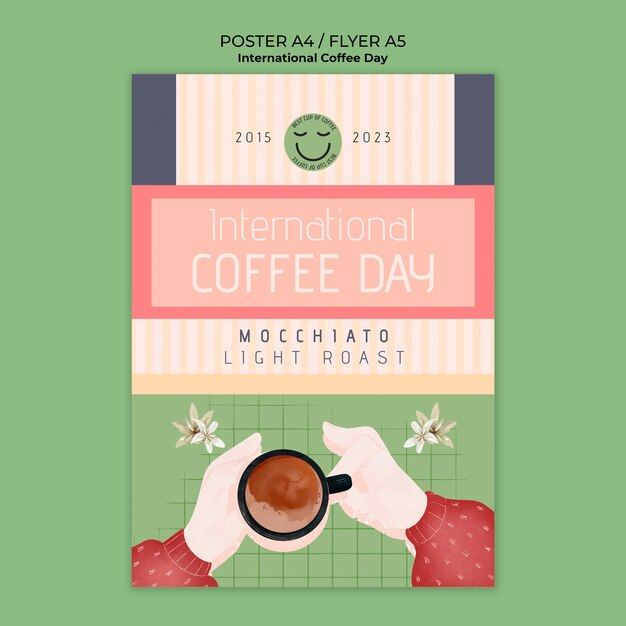 international coffee day poster template