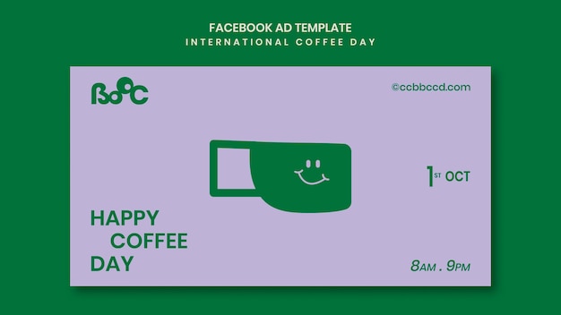 PSD gratuito modello promozionale sui social media per la giornata internazionale del caffè