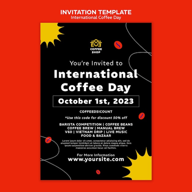 Free PSD international coffee day template design