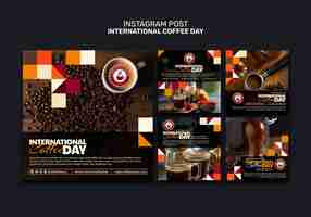 Free PSD international coffee day template design