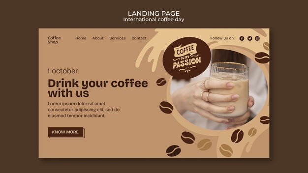 international coffee day template design