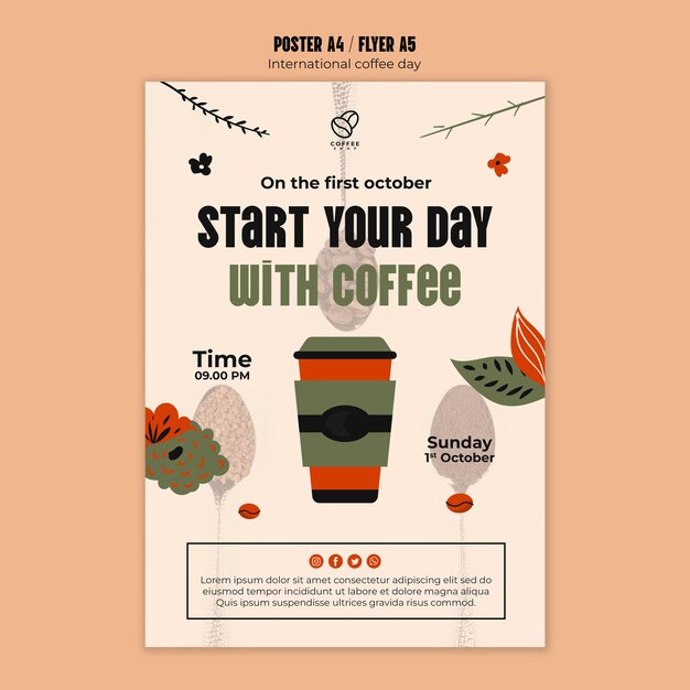 international coffee day template design