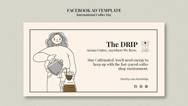 Free PSD international coffee day template design