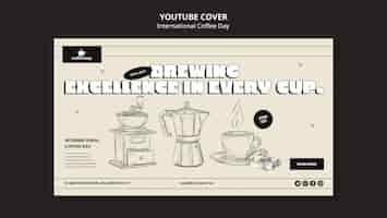 Free PSD international coffee day youtube cover template