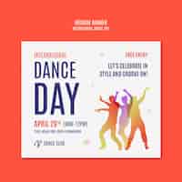 PSD gratuito modello di striscione per la celebrazione della giornata internazionale della danza