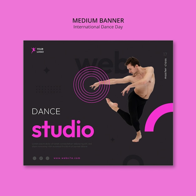 Free PSD international dance day celebration banner template