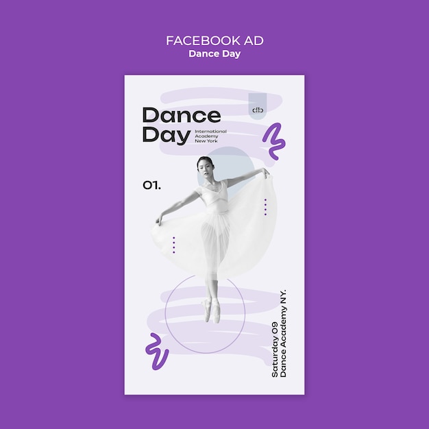 Free PSD international dance day celebration facebook  template