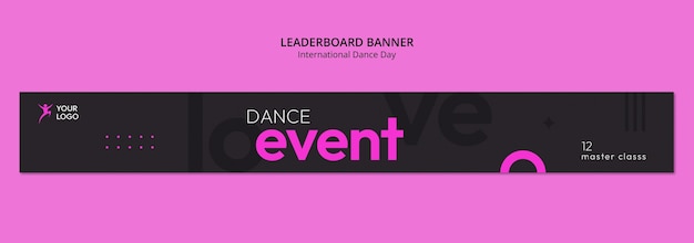 Free PSD international dance day celebration leaderboard banner