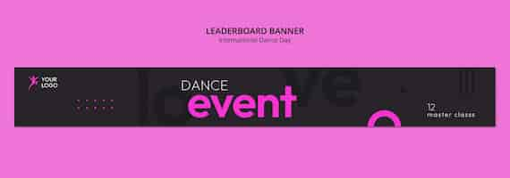 Free PSD international dance day celebration leaderboard banner