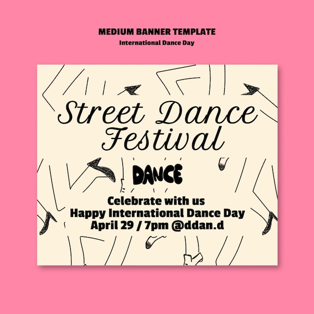 International dance day medium banner template