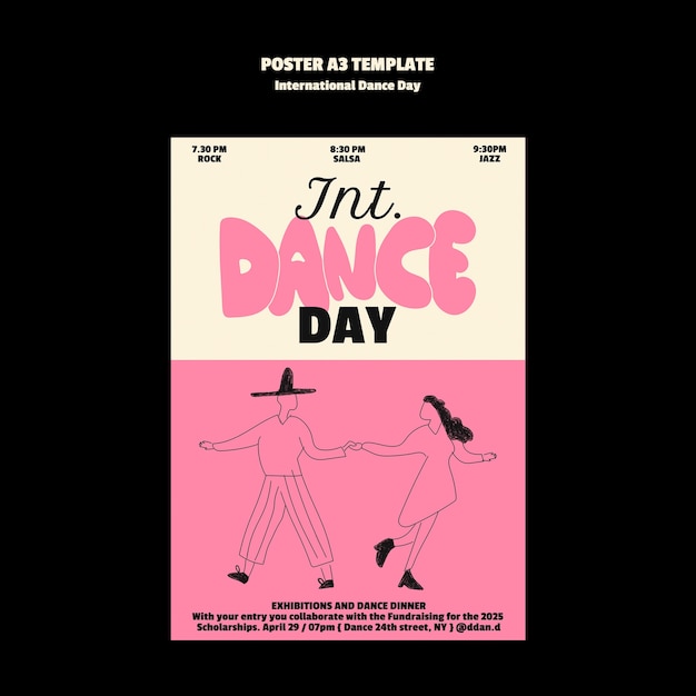 Free PSD international dance day poster template