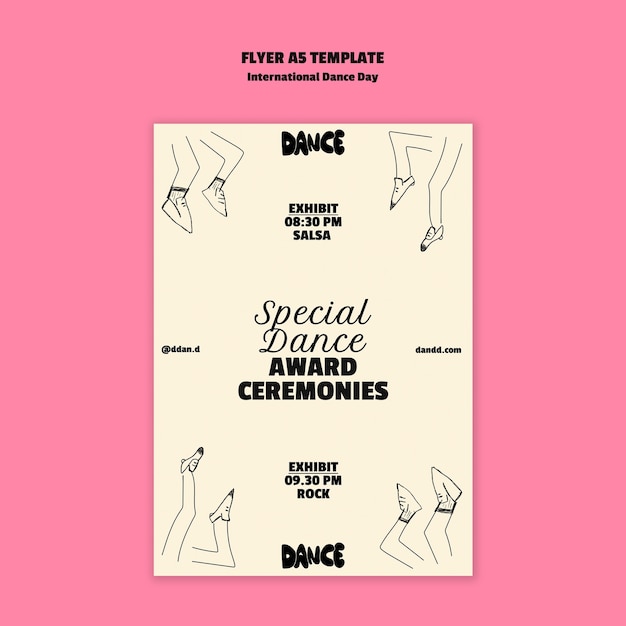 무료 PSD 국제 춤의 날 포스터 템플릿