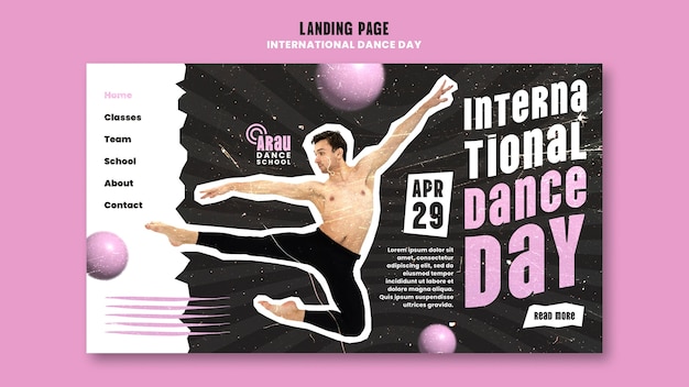 Free PSD international dance day template design